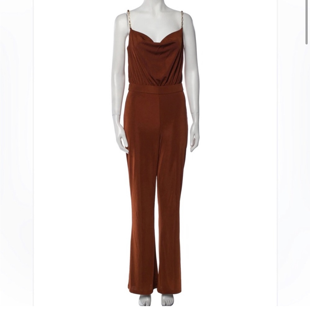 NWT Jason Wu Cowl Neck Brown Emmett Jumpsuit Sz. XS - Picture 2 of 9